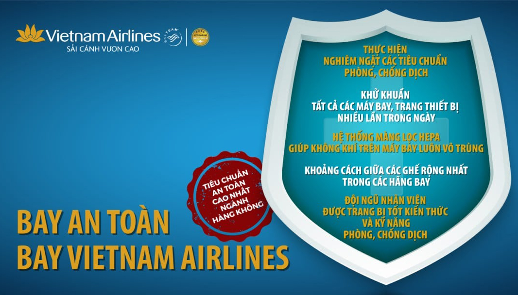 Vietnam Airlines là hãng có tiêu chuẩn an toàn dịch bệnh vượt trội nhất ngành hàng không